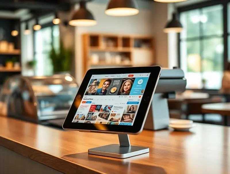 Tablet on counter mount at point of service